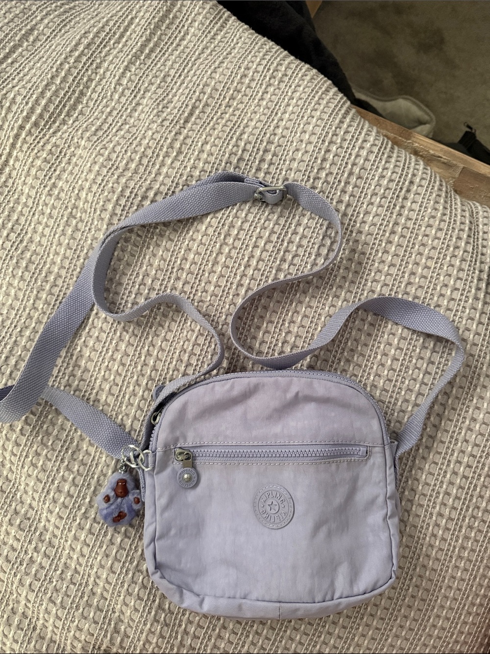 Kipling Light Lavender Crossbody Bag with Adjustable Strap